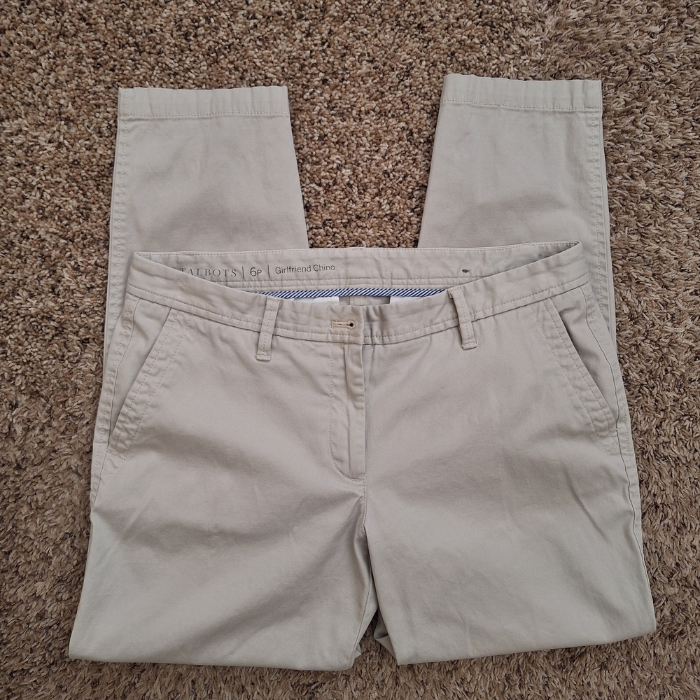 Talbots Light Beige Girlfriend Chino Pants Size 6P Petite
